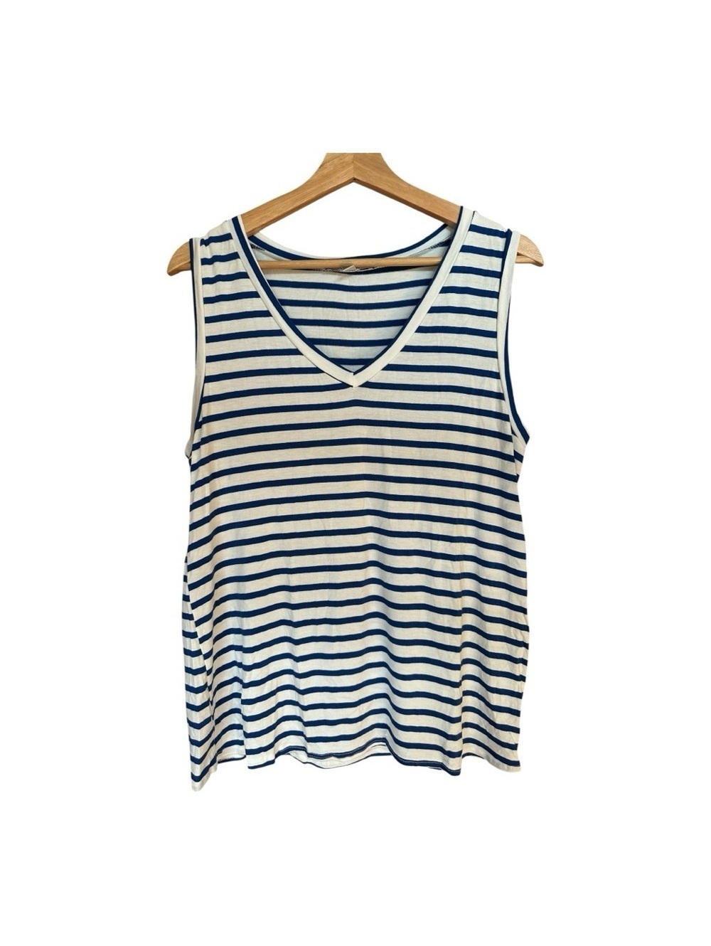 Green Envelope Blue and White Striped Tank Top Blue White Tank Tops Size M